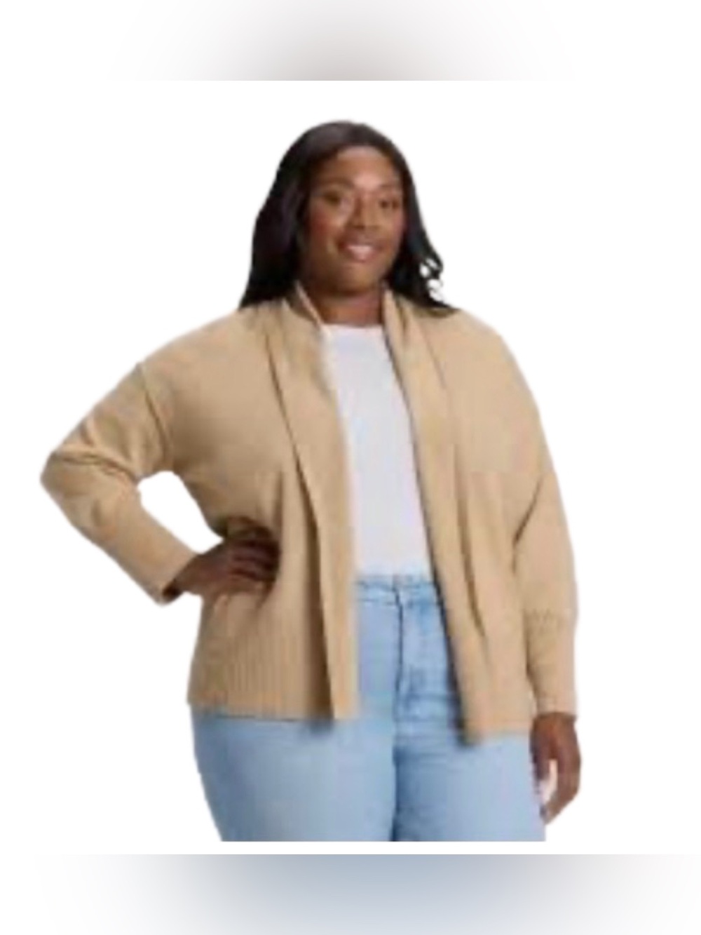 NWT Ava & Viv Tan Open Front Cardigan Size 1X